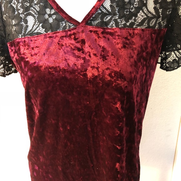Adele & May crushed velvet and lace top size M - Picture 2 of 5